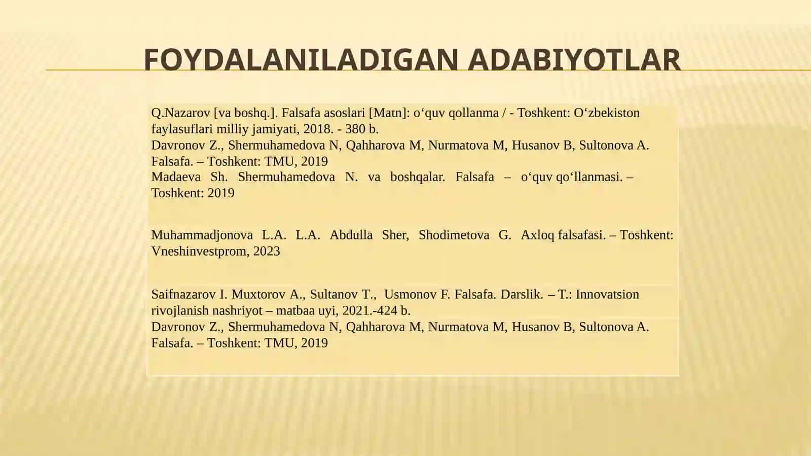FALSAFIY TAFAKKUR TARAQQIYOTI BOSQICHLARI: G‘ARBFALSAFASI 2