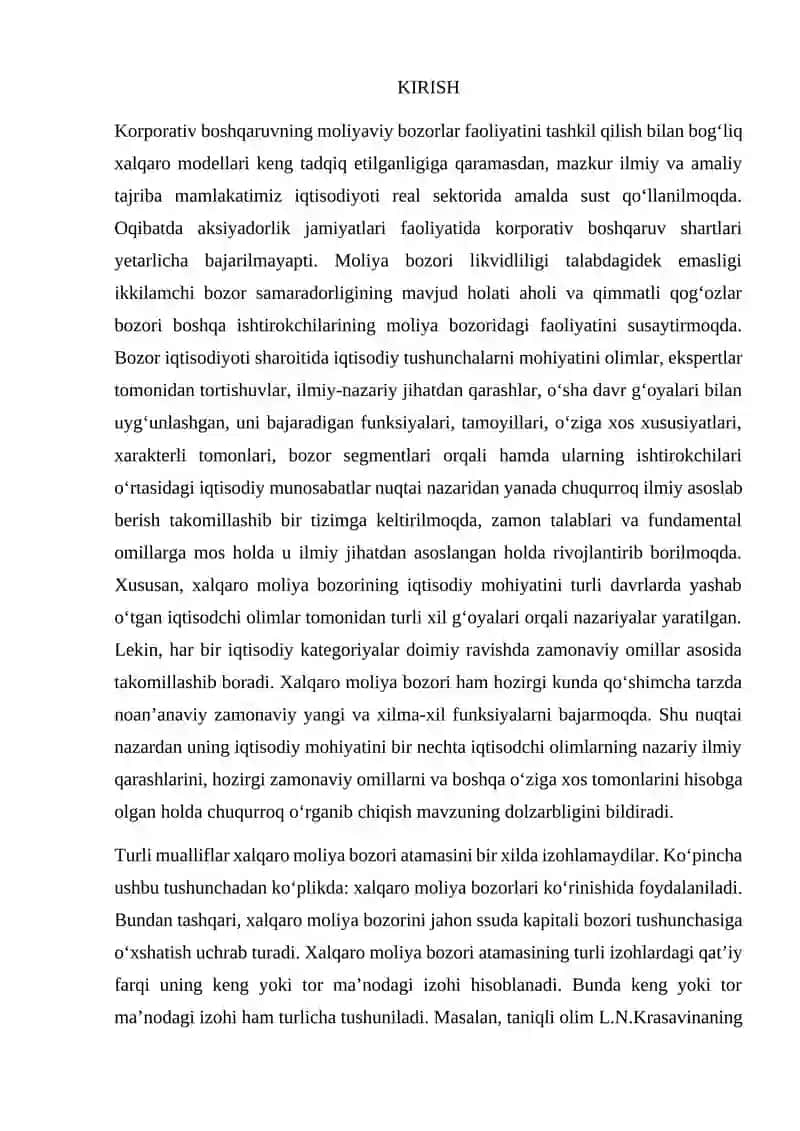 Globallashuv sharoitida jahon moliyaviy tizimini isloh qilishning asosiy yo’nalishlari 2