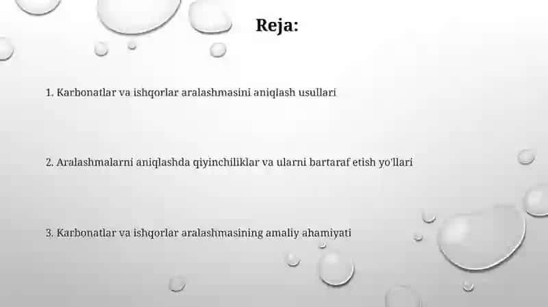 Karbonatlar va ishqorlar aralashmasini aniqlash 2