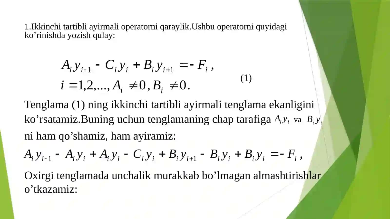 Ikkinchitartibli oddiy differentsial tenglamalar uchun ayirmali sxemalar 2