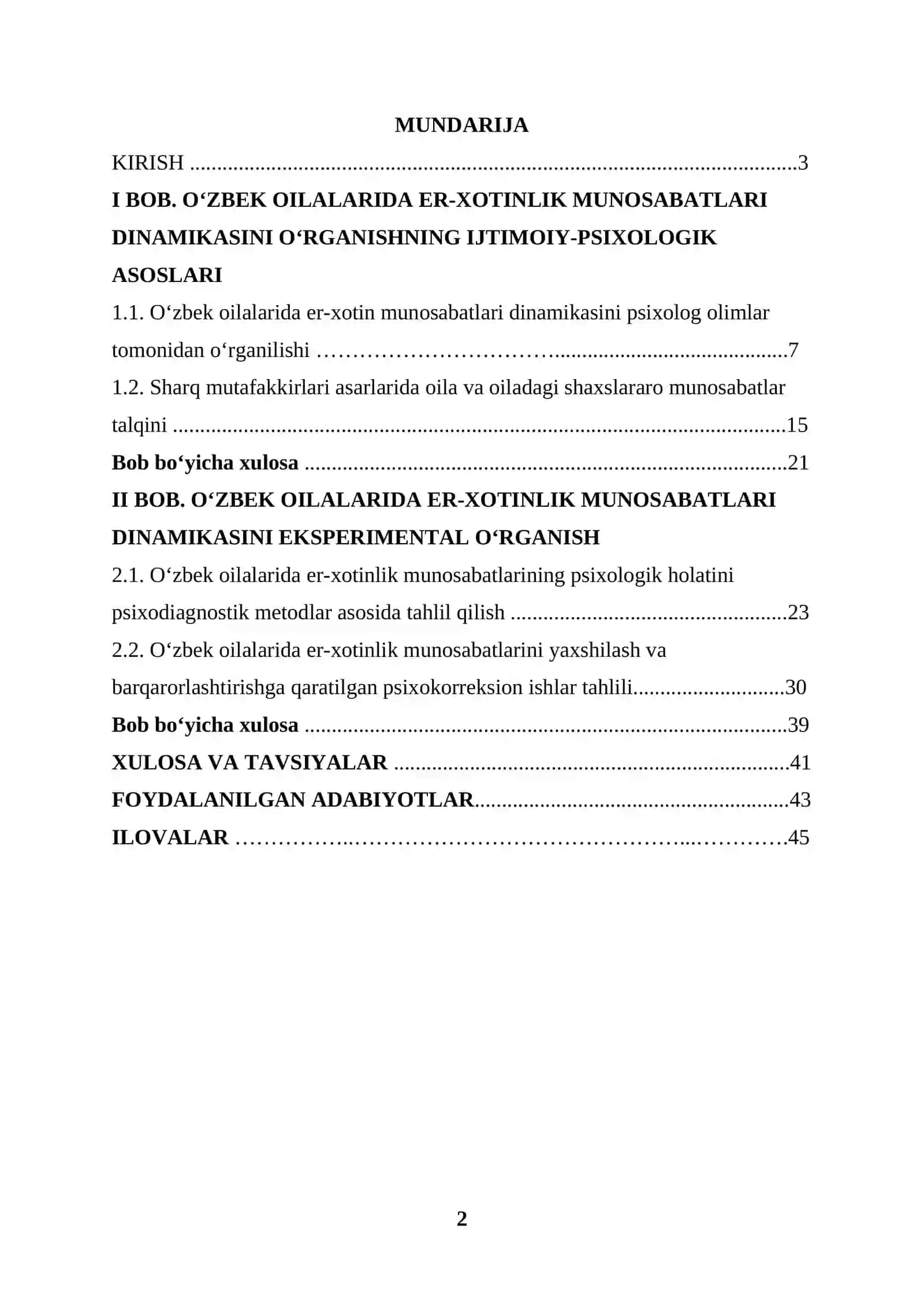 O‘zbek oilalarida er-xotinlik munosabatlari dinamikasining ijtimoiy-psixologik xususiyatlari 2