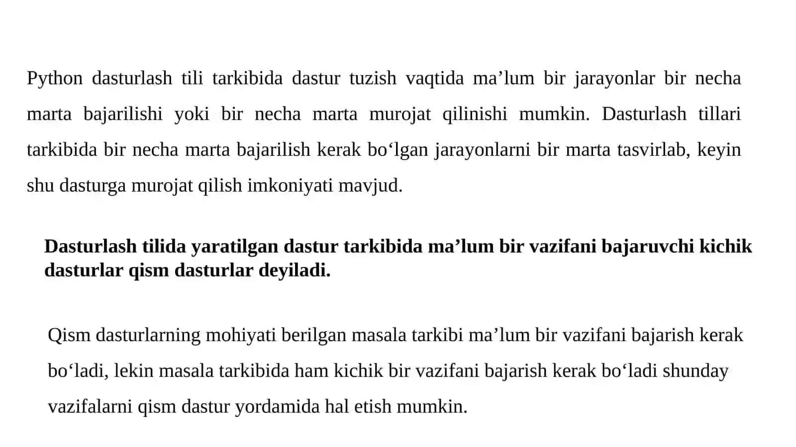 Python dasturlash tilida funktsiyalarni yaratish va ulardan foydalanish 2
