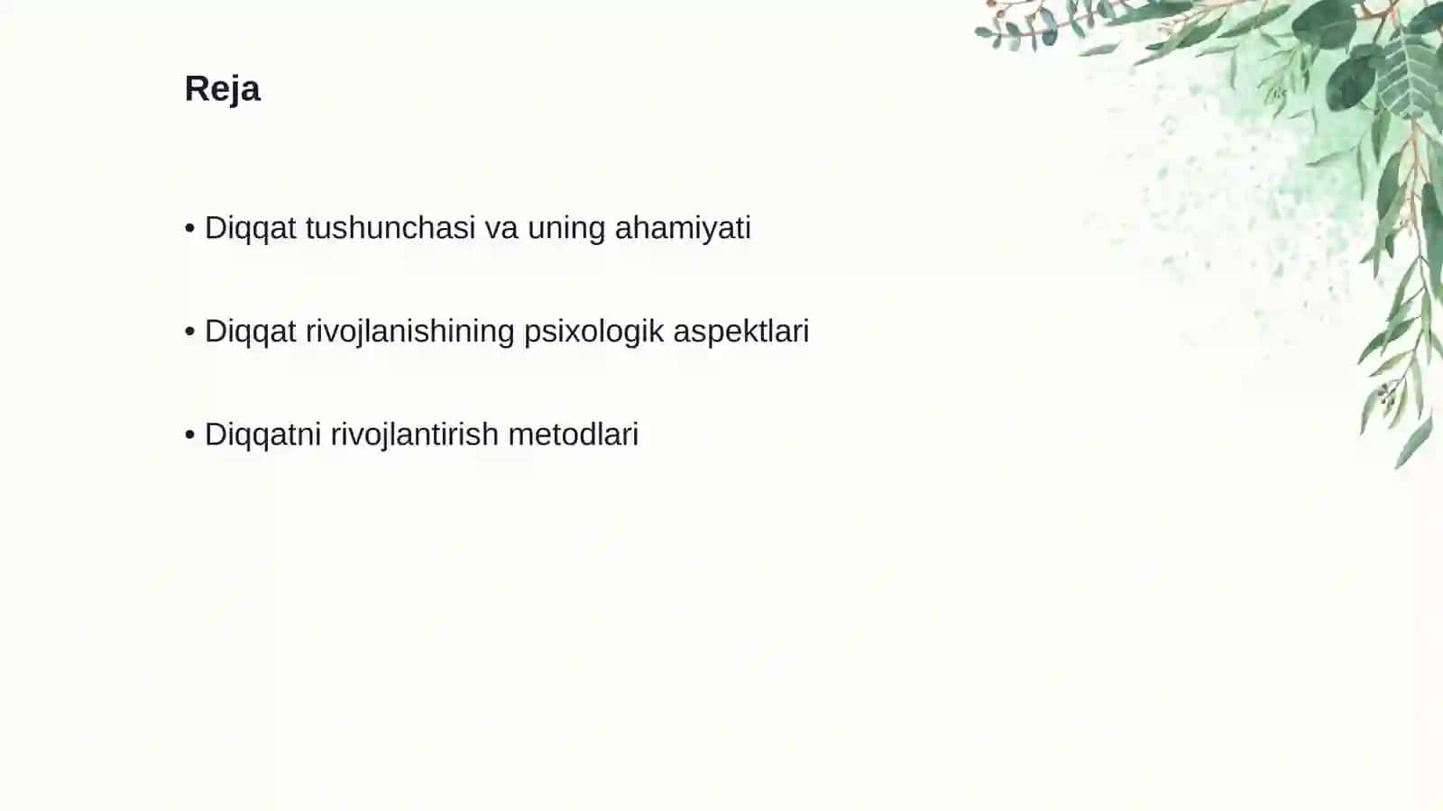 Diqqat rivojlanishi va nazariy qarashlar 2