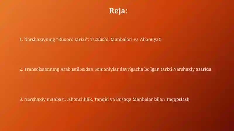 Narshaxiyning“Buxoro tarixi”asaridaMovarounnahrtarixi 2