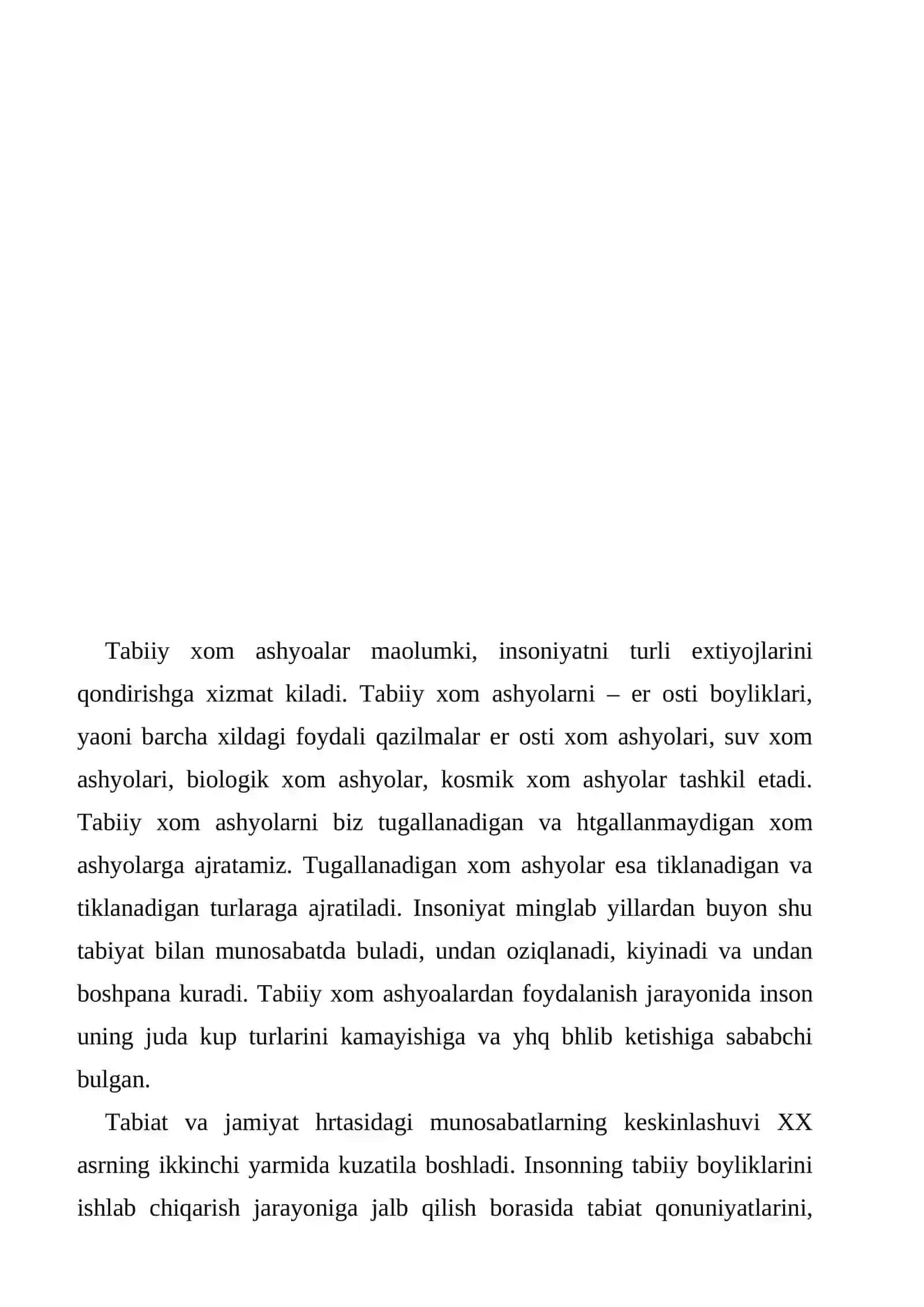 Yerning mineral xom ashyosi va energiya zahiralari 2