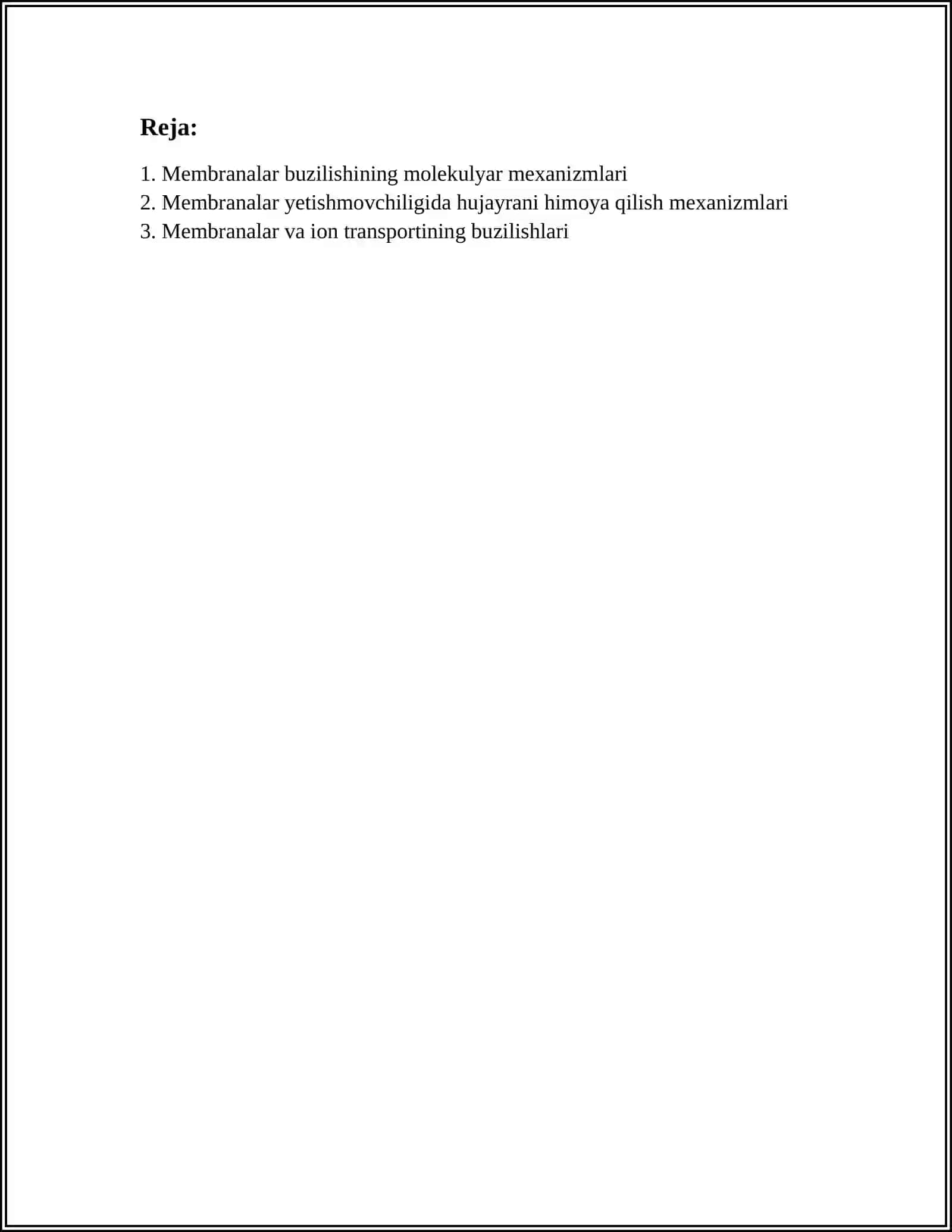 MEMBRANALAR BUZILISHLARINING PATOLOGIK HOLATLARNI KELIB CHIQISHDAGI O’RNI 2