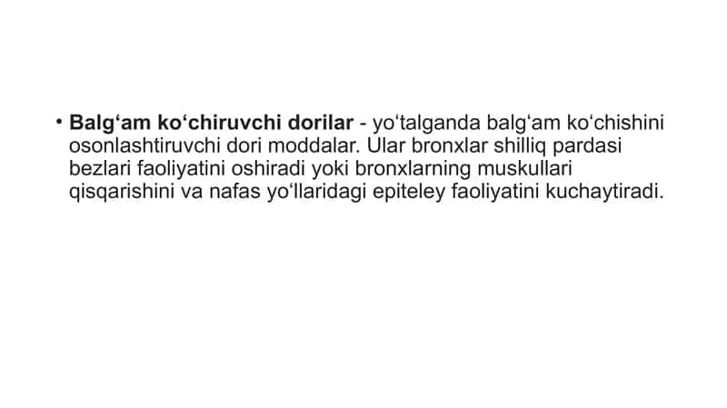 Balg`am ko`chiruvchi vositalar xossalari va qo`llanilishi 2