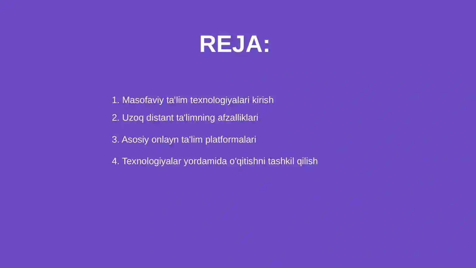 Masofaviy talim texnologiyalari asosida o'qitish 2