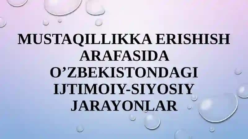 O’zbekistonning eng yangi tarixi 2