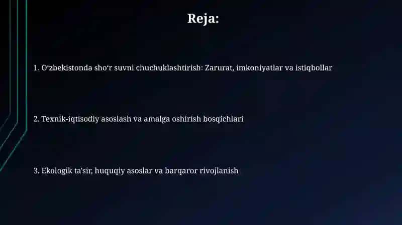 O'zberiston sharoitida sho'r suvlarni chuchuklashtirish g'oyasini yaratish 2