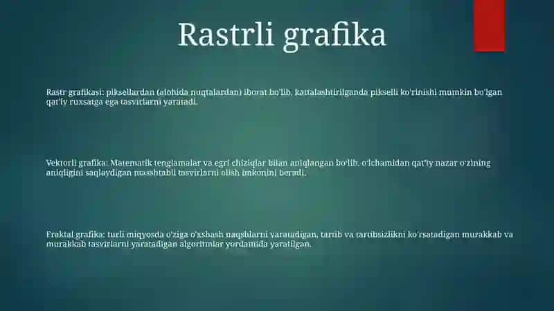 Rastrli Grafika, Vektorli Grafika, Fraktal Grafika 2