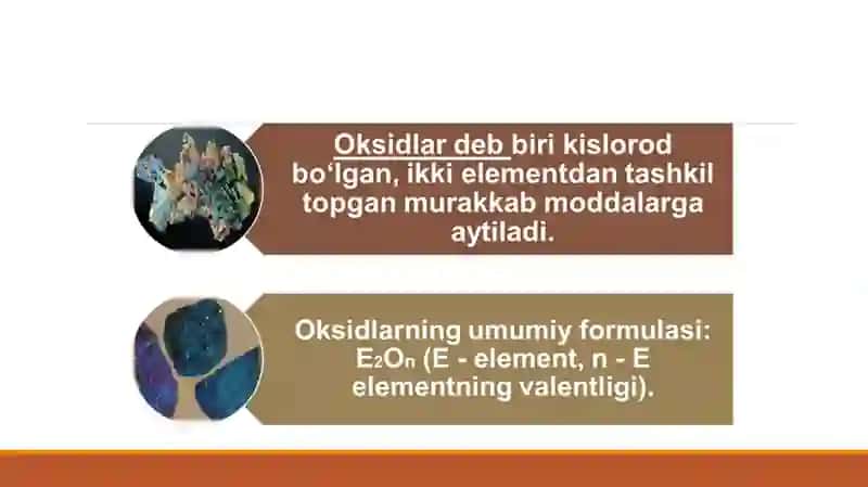 Oksidlarning tarkibi, tuzilishi va nomlanishi 2