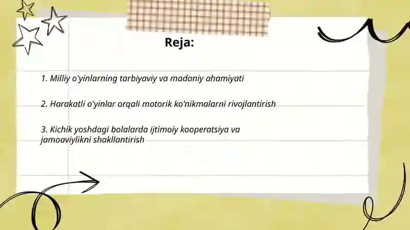 Kichik yoshdagi bolalar uchun milliy va harakatli o'yinlarni pedagogik ahamiyati 2