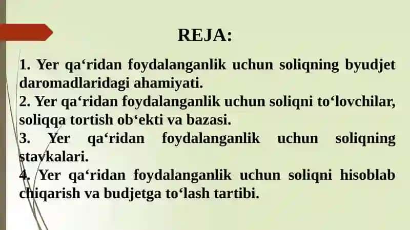 Yer qa’ri dan foydalanganlik uchun soliq 2