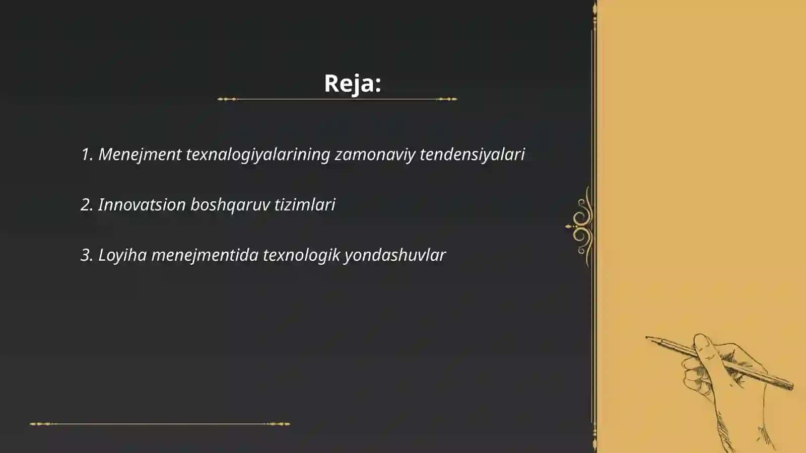 Menejment texnalogiyalari va mexnatni innovatsion boshqarish 2