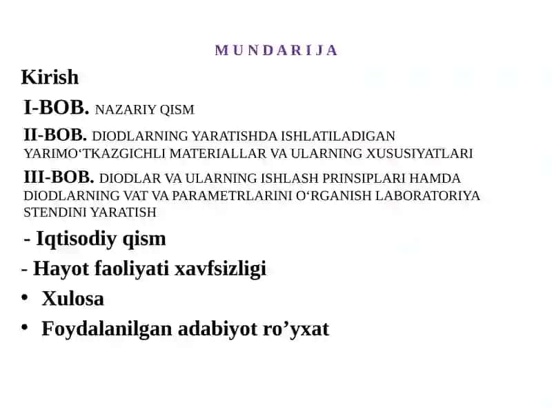 Diodlarni tadqiqat laboratoriyasi stendini yaratish 2