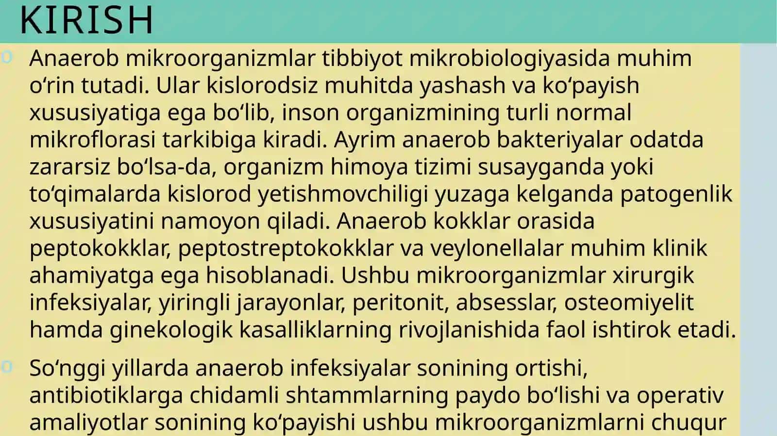 Shartli patogen anaerobkokklar: peptokokklar, peptostreptokokklar va veylonellalar hamda ularning xirurgik va ginekologik kasalliklardagi ahamiyati 2