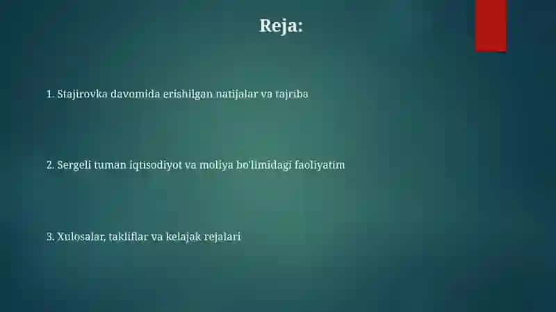 Sergeli tuman iqtisodiyot va moliya bo'limidagi amaliyot 2