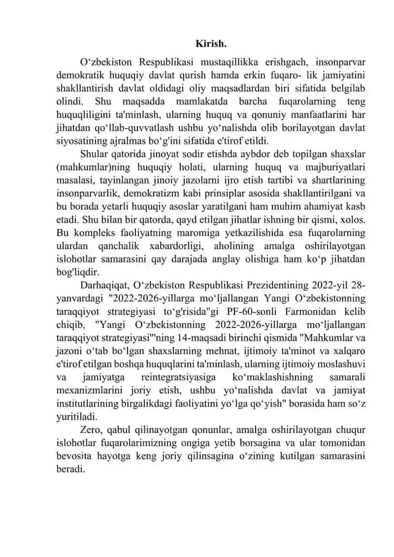 Ozodlikdan mahrum qilish tariqasidagi jazoni ijro etuvchi muassasalar 2