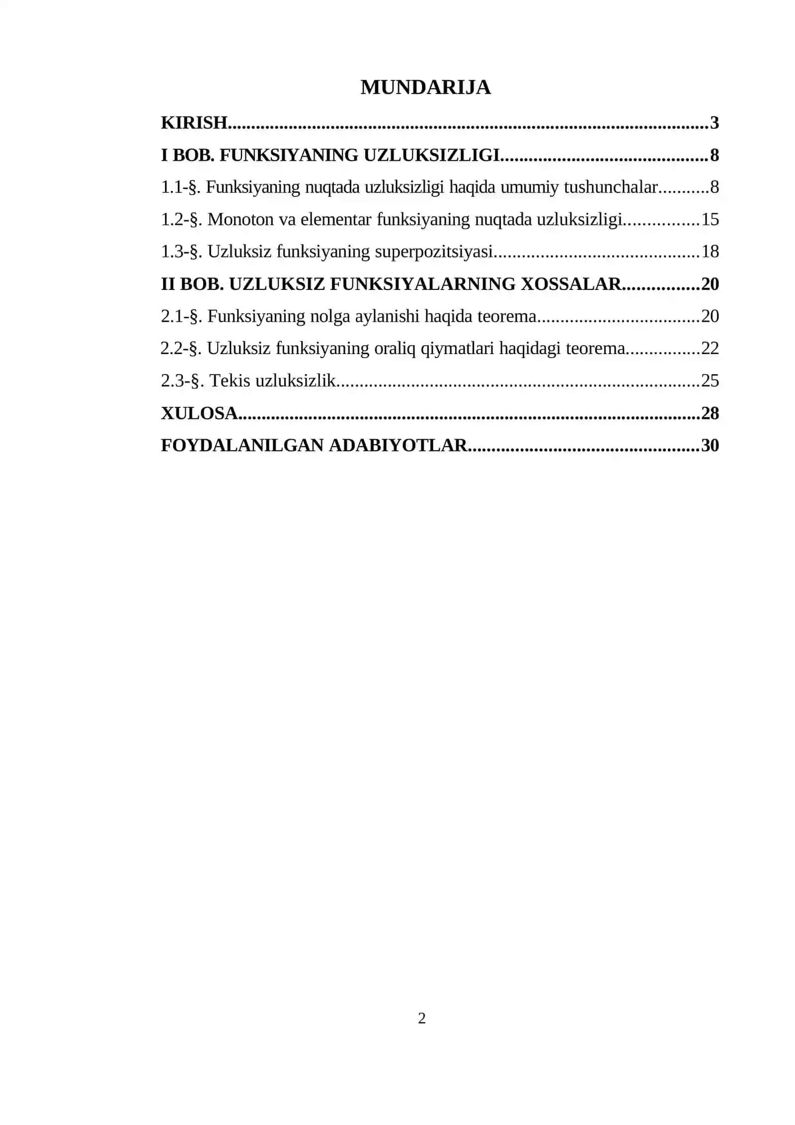 Bir o’zgaruvchili uzluksiz funksiyalar 2