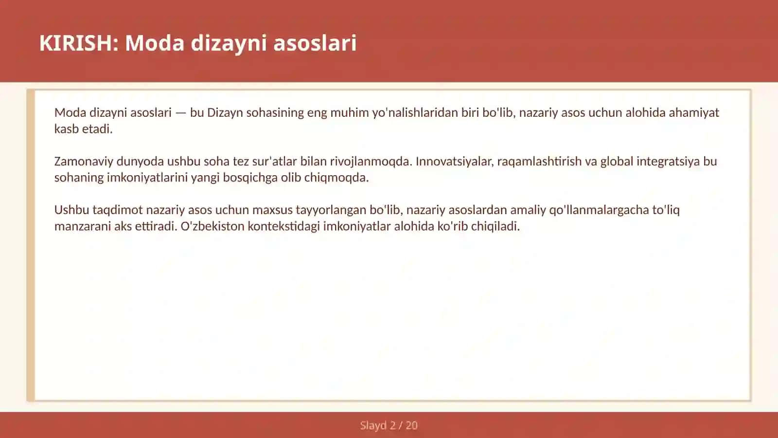MODA DIZAYNI ASOSLARI 2