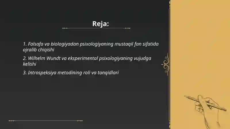 Psixologiyaning mustaqil fan sifatida shakllainishi 2
