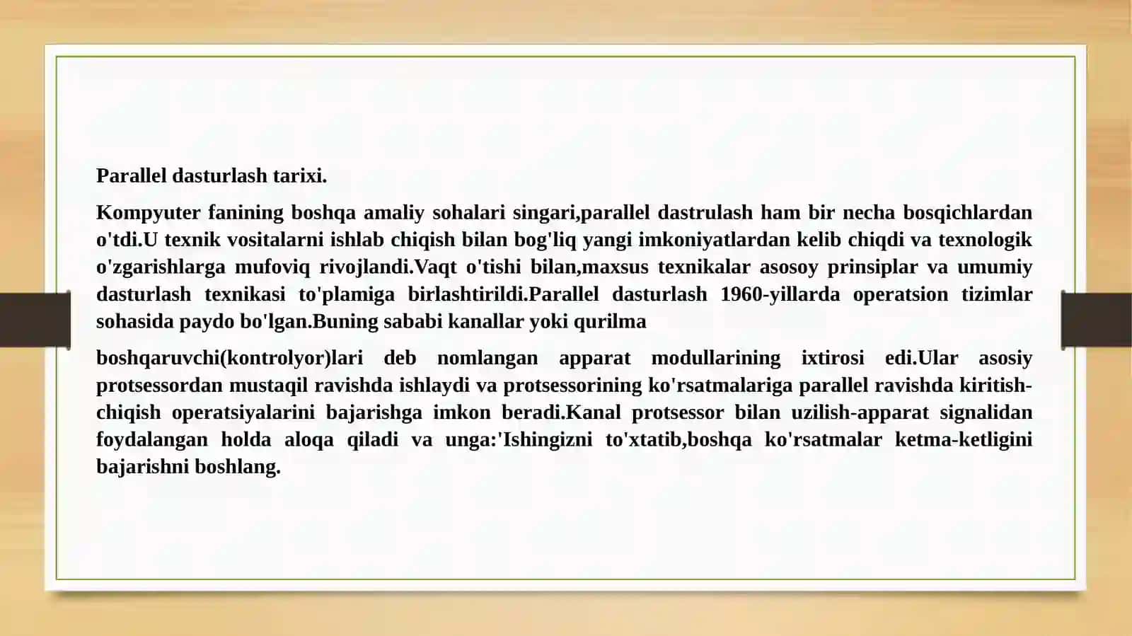 Parallel va sinxron dasturlash usullari 2