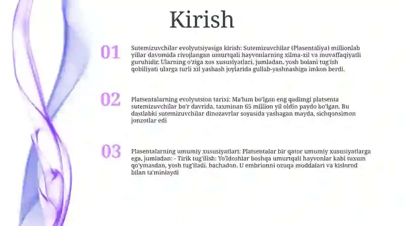 YoʻLdoshlilar (Placentalia) Sinfchasi 2