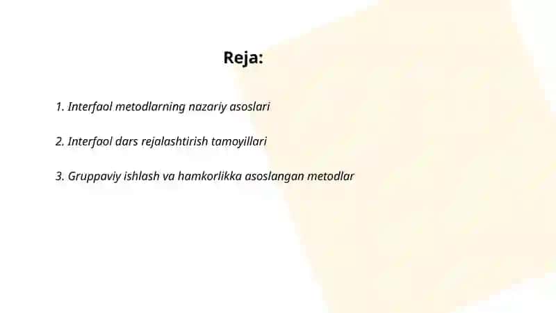 Interfaol metodlar va ularni qo‘llash mahorati 2