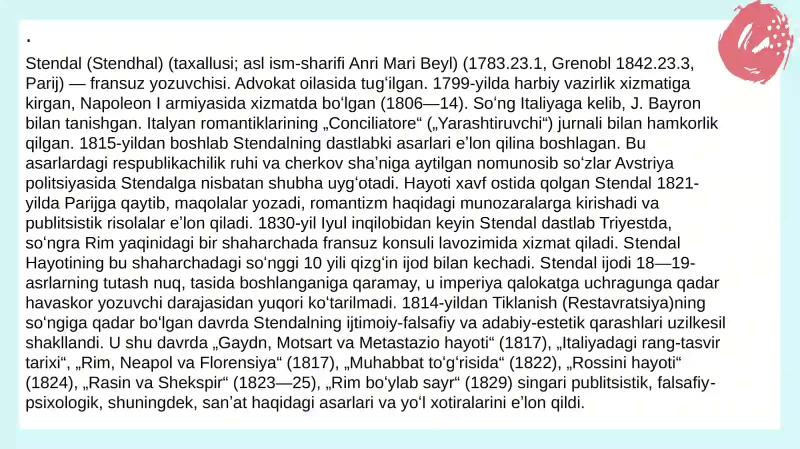 Stendal va uning Qizil va qora romani 2