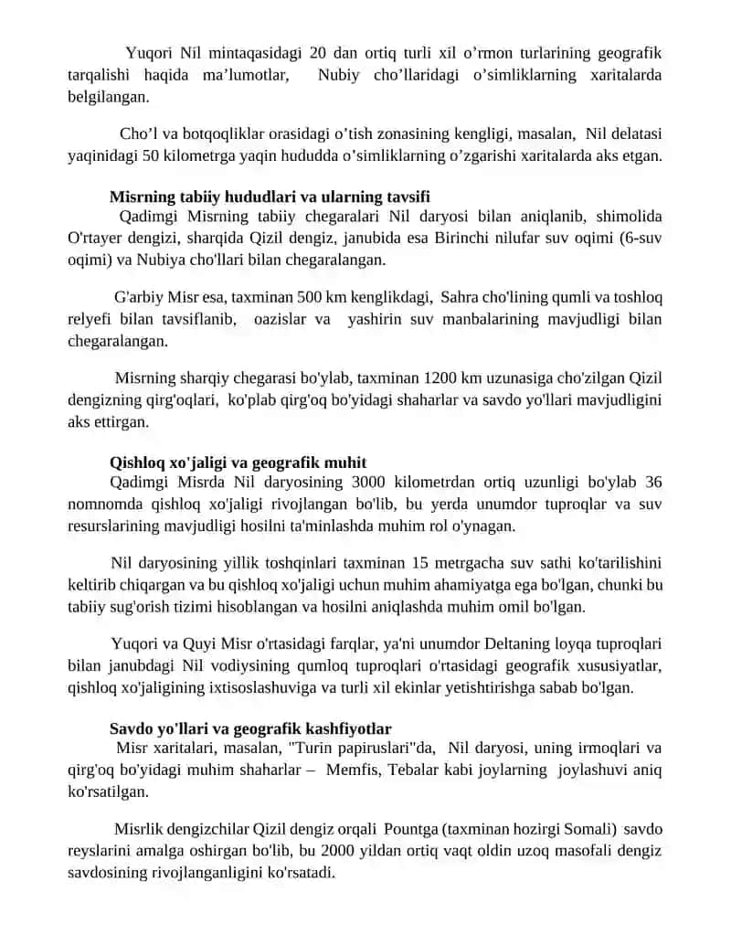 Qadimgi Misrda geografik bilimlar 2