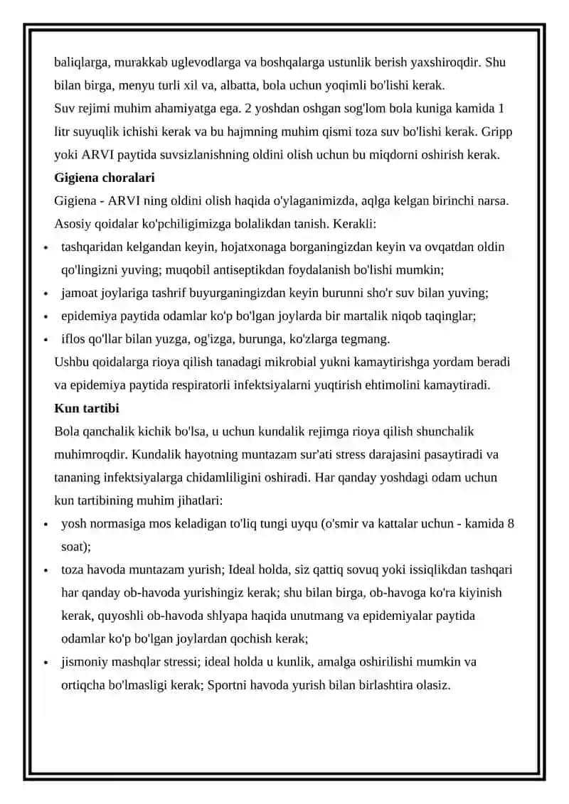 Bolalar va O’smirlarda Mavsumiy kasaliklar Profilaktikasi 2