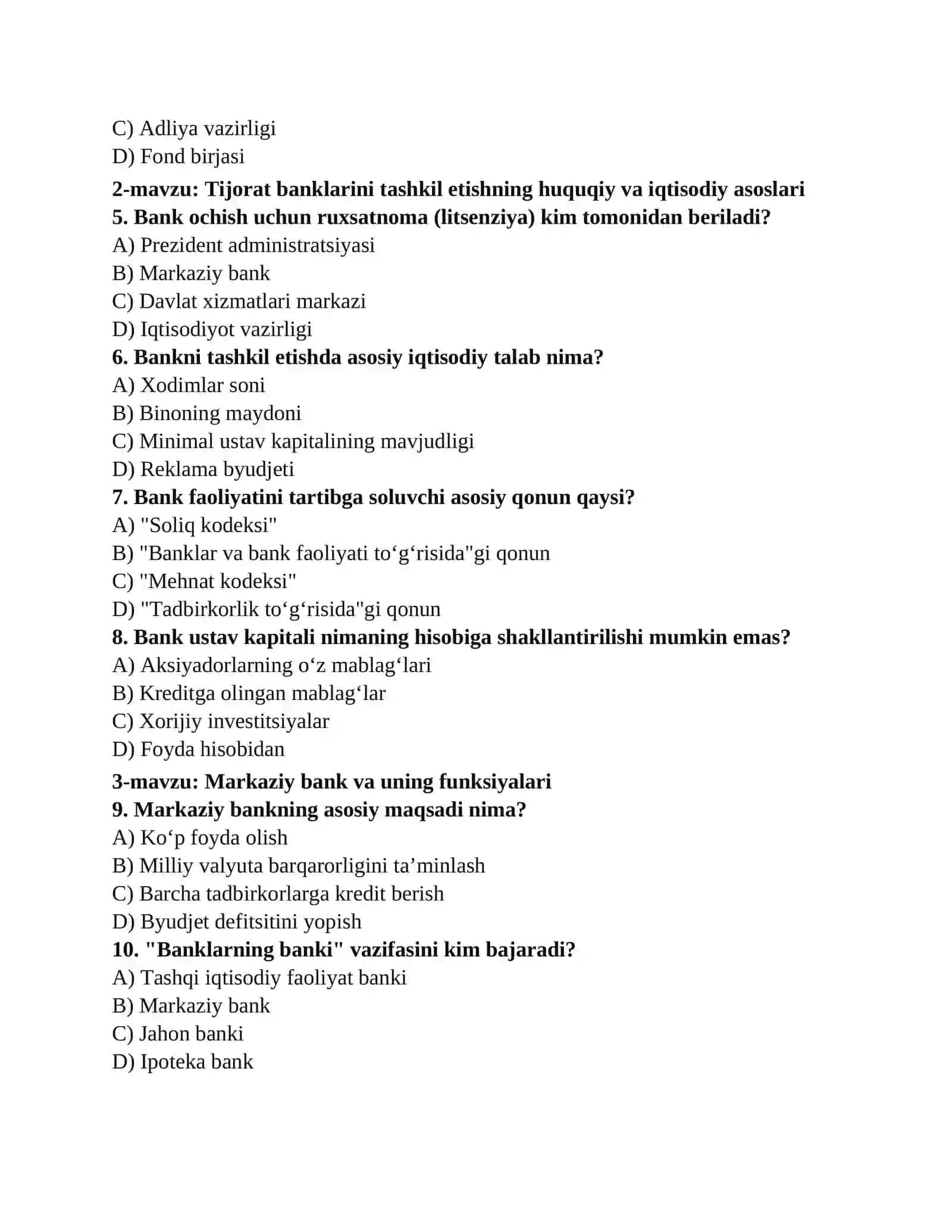 O'zbekiston Respublikasida bank tizimi va boshqa kredit muassasalari 2