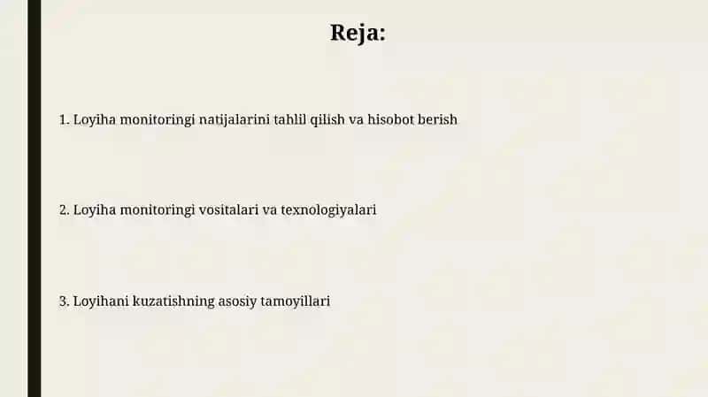 Loyihani nazorat qilish 2