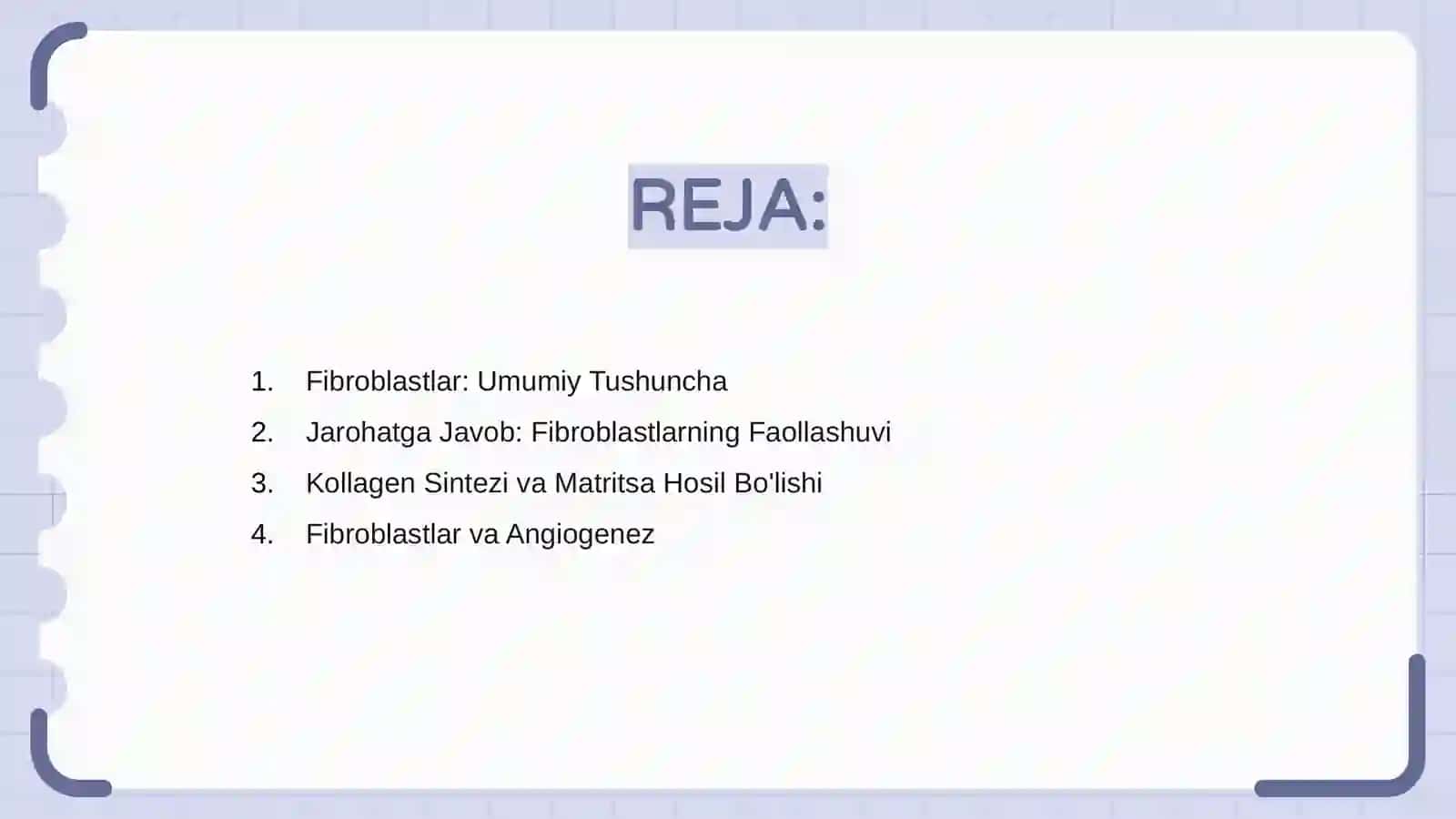 Fibroblastlarning jarohatning bitishi va chandiq xosil bo‘lishidagi roli 2