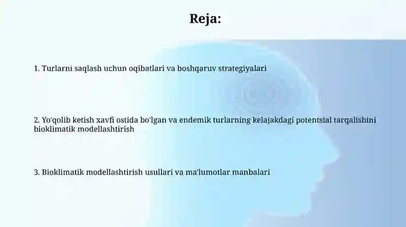 Bioiqlimiy modellashtirish 2