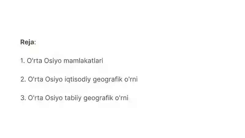 O'rta Osiyo mintaqasinining iqtisodiy, tabiiy va siyosiy o’rni 2