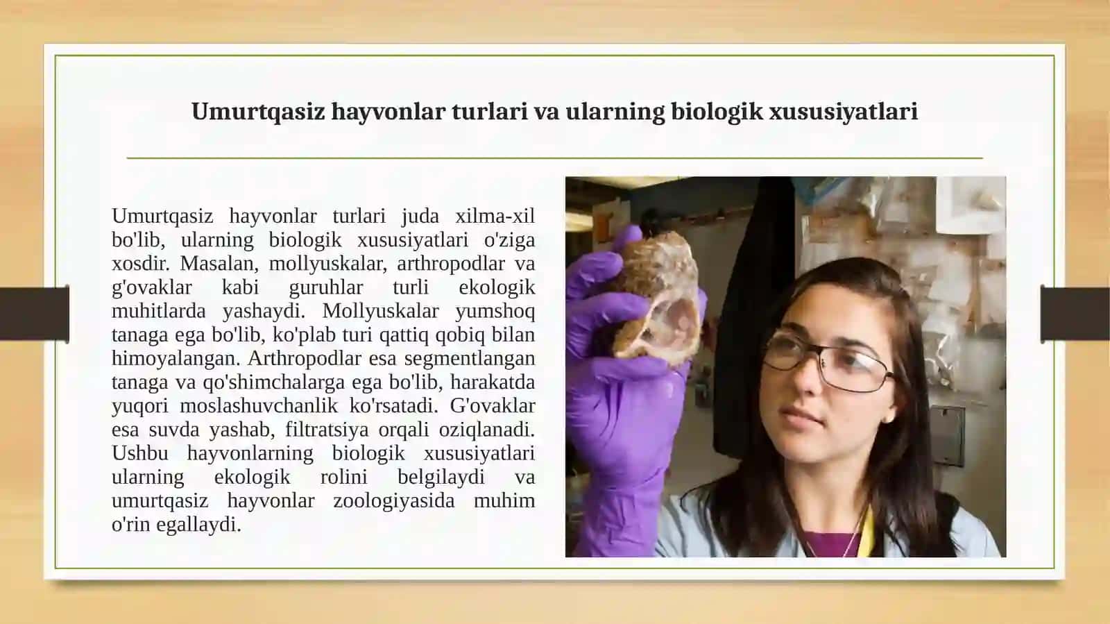 Umurtqasiz hayvonlar zoologiyasidan total yoki hol preparat tayyorlash 2