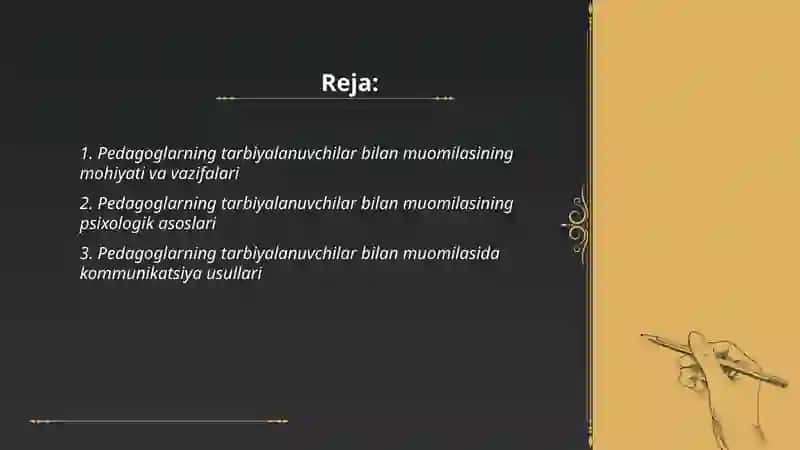 Pedagoglarning tarbiyalanuvchilar bilan muomilasining mohiyati 2