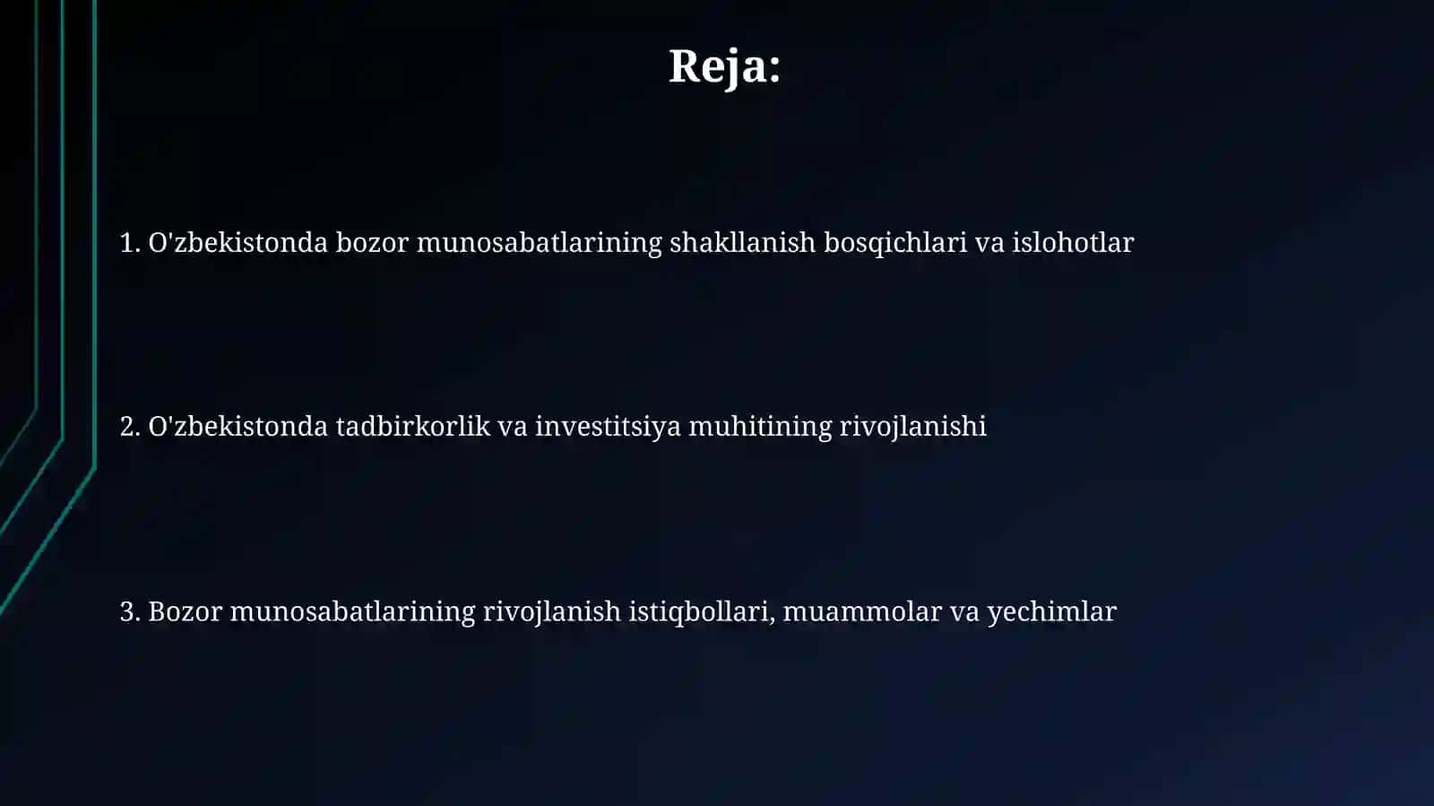 O'zbekiston bozor munosabatlarinigrivojlanishi 2
