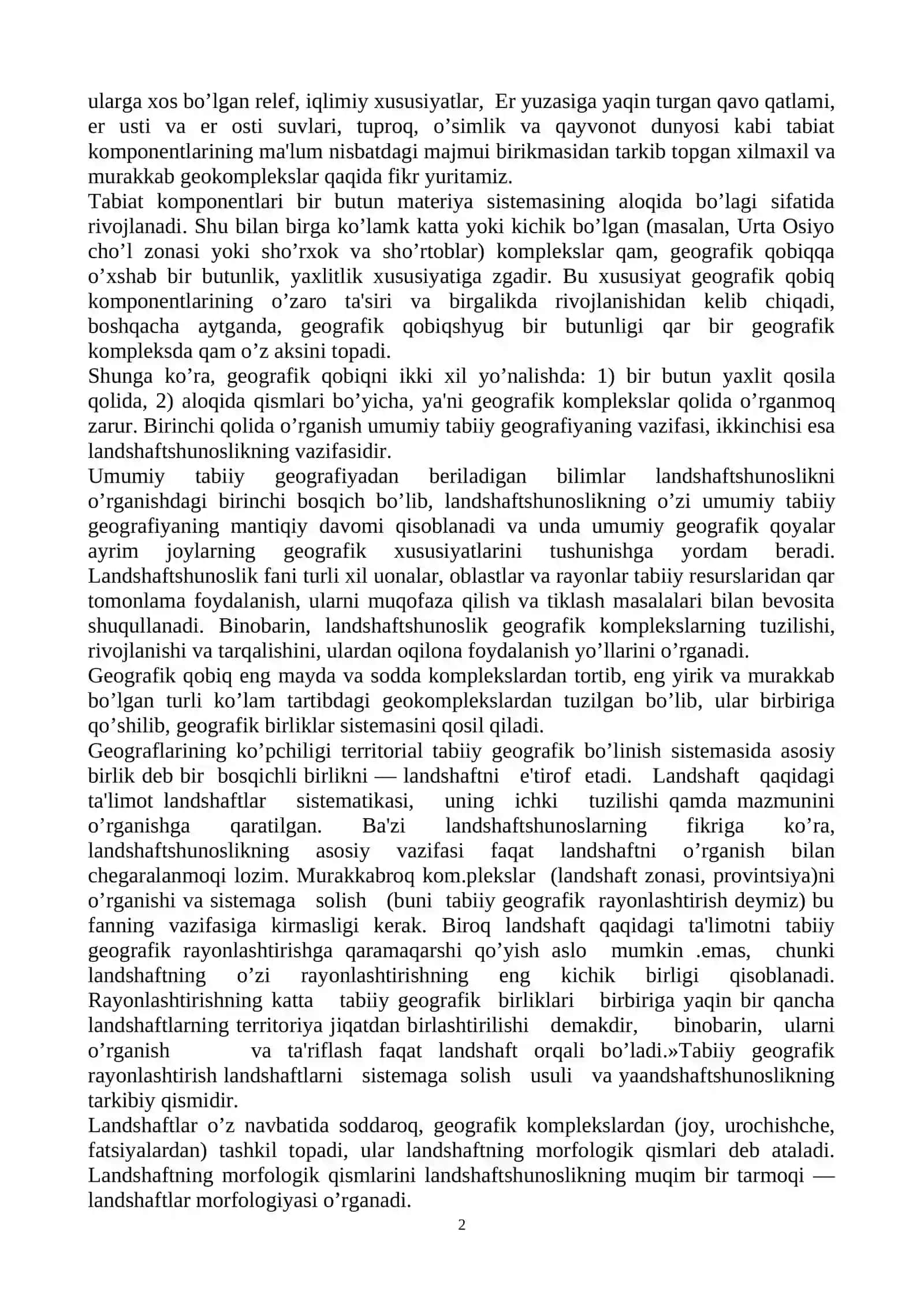 Landshaftshunoslikning yuzaga kеlishi va rivojlanish tarixi 2
