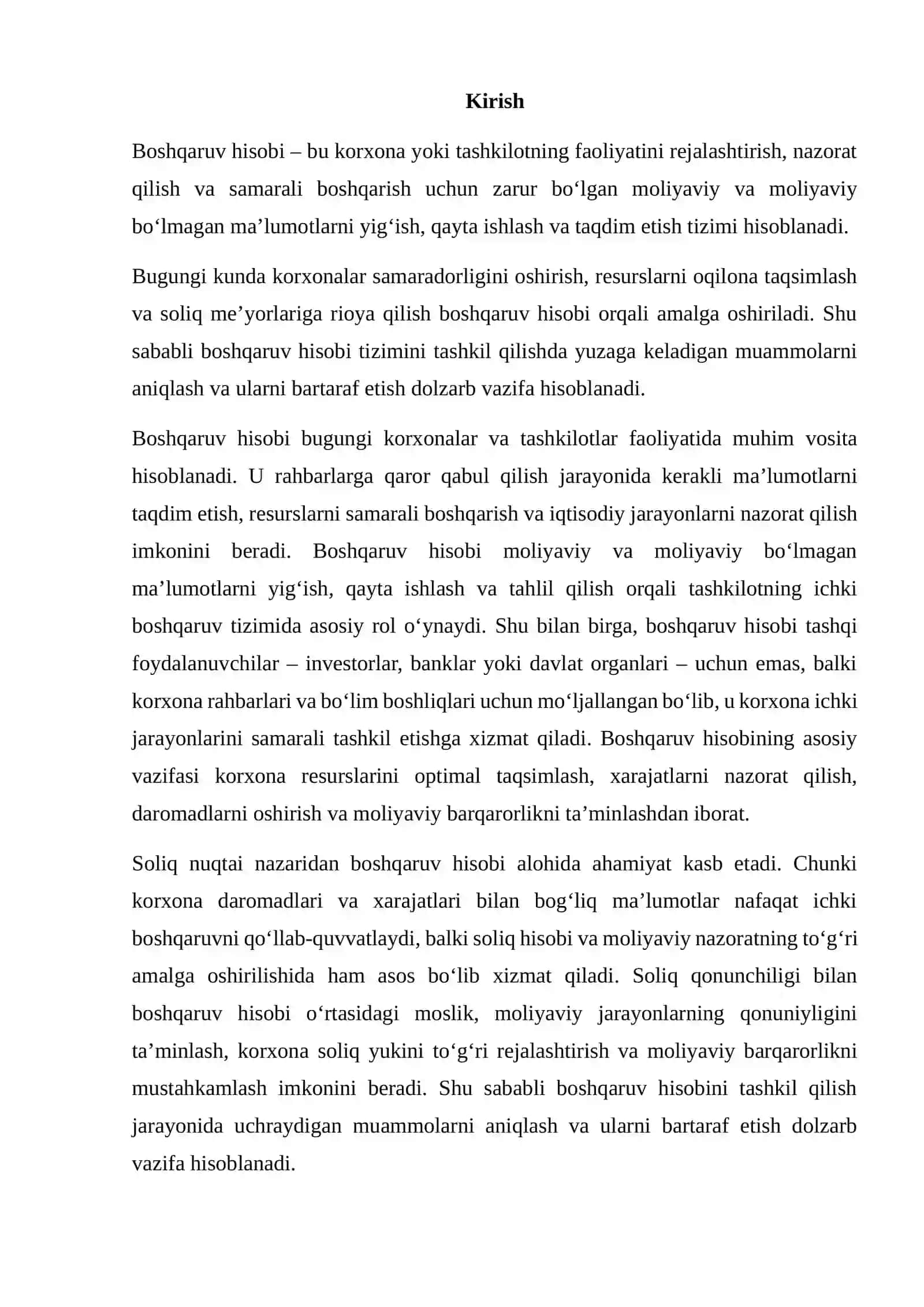 Boshqaruv hisobini tashkil qilish muammolari 2