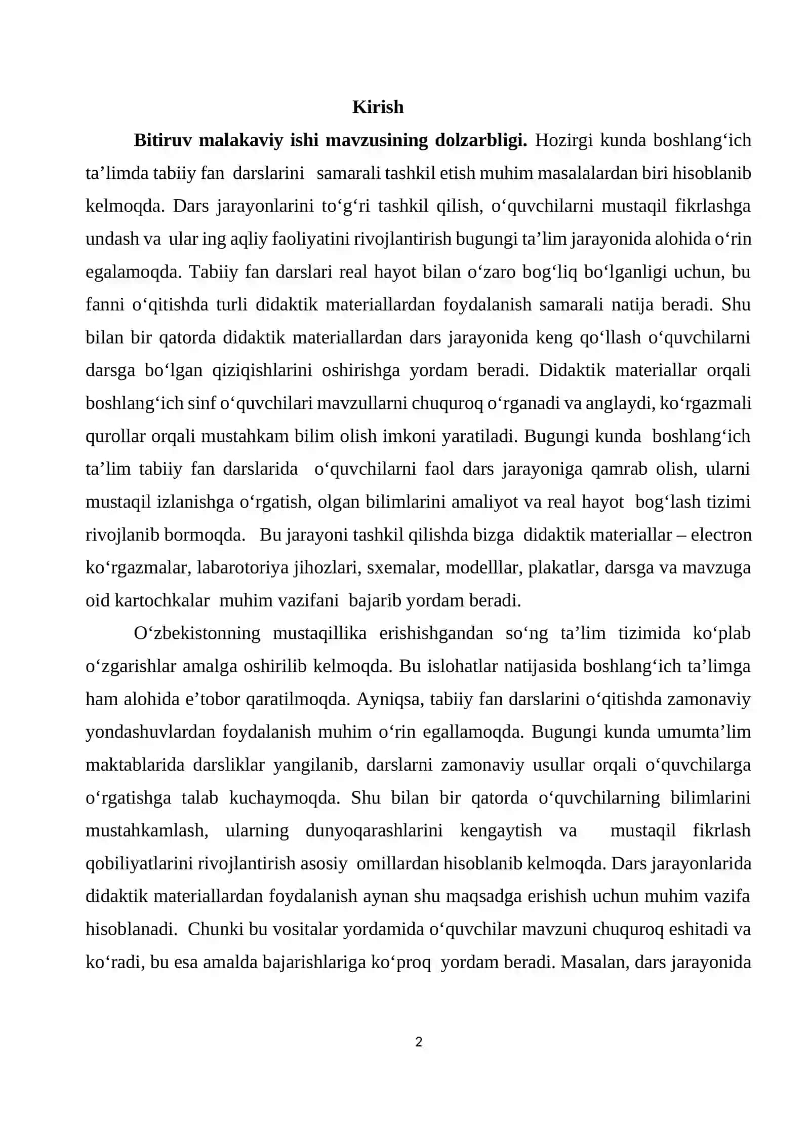 BOSHLANG‘ICH TA’LIM TABIIY FANLAR DARSLARIDA DIDAK-TIK MATERIALLARDAN FOYDALANISHNING NAZARIY ASOSLARI 2