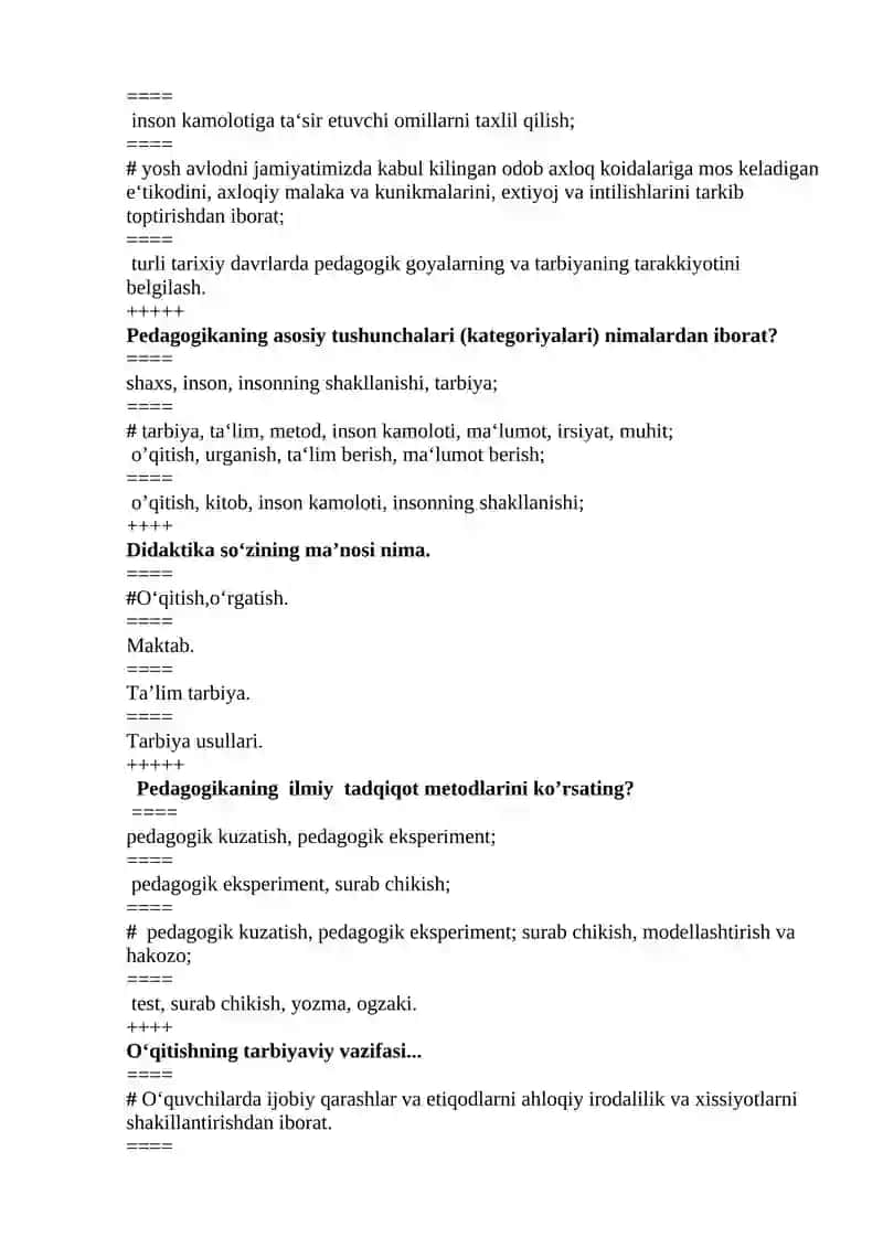 Pedagogika fanining asosiy vazifasi 2