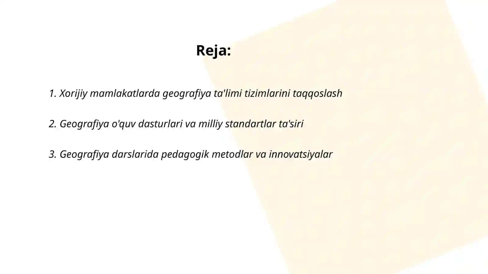 Geografiya talimi Xorijiy mamlakatlarda 2