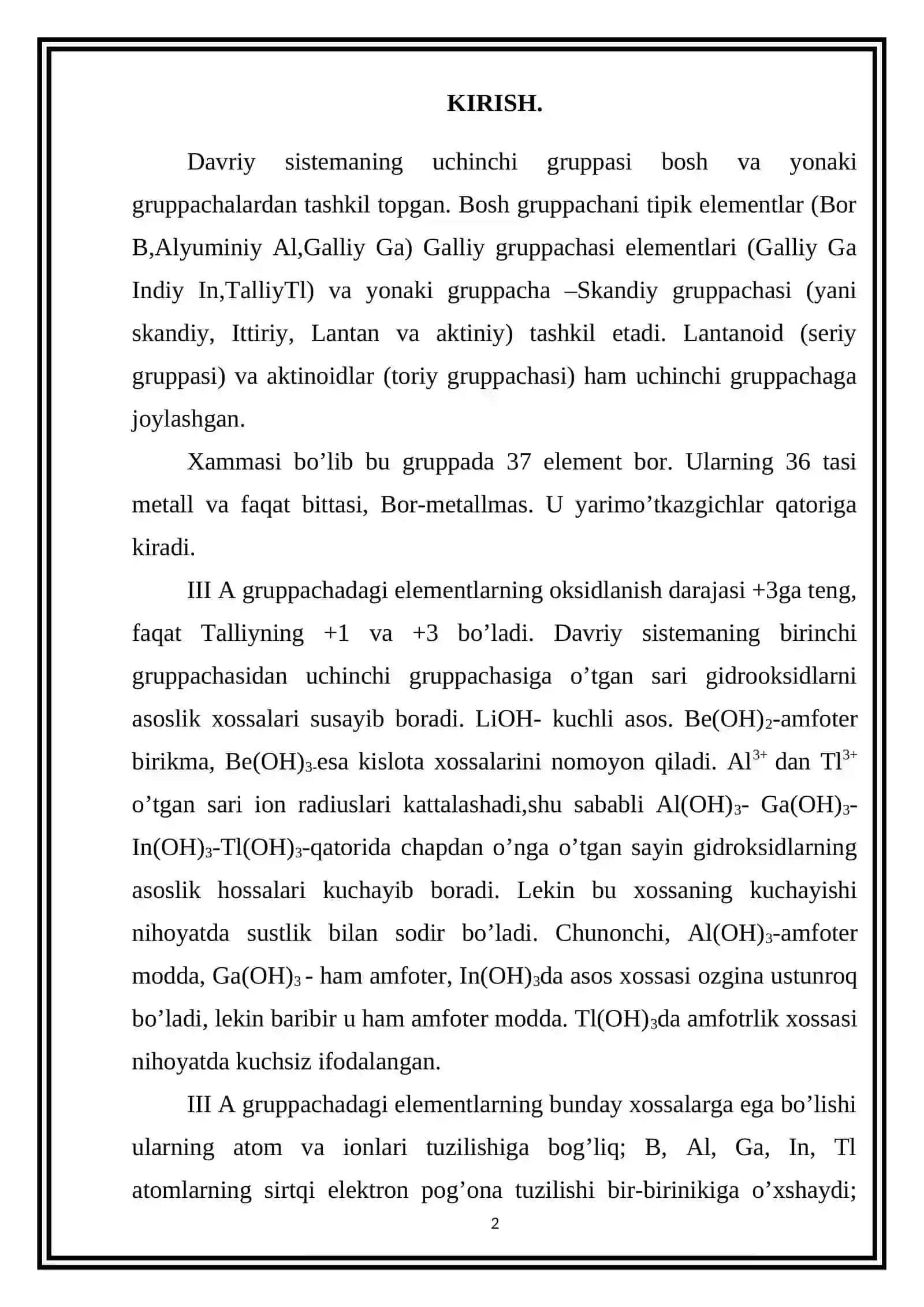 Alyuminiy oksidning olinishi va xossalari 2