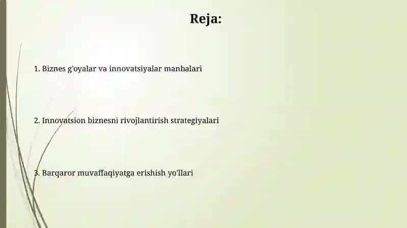Biznes-gʻoyalar va innovatsion biznes 2
