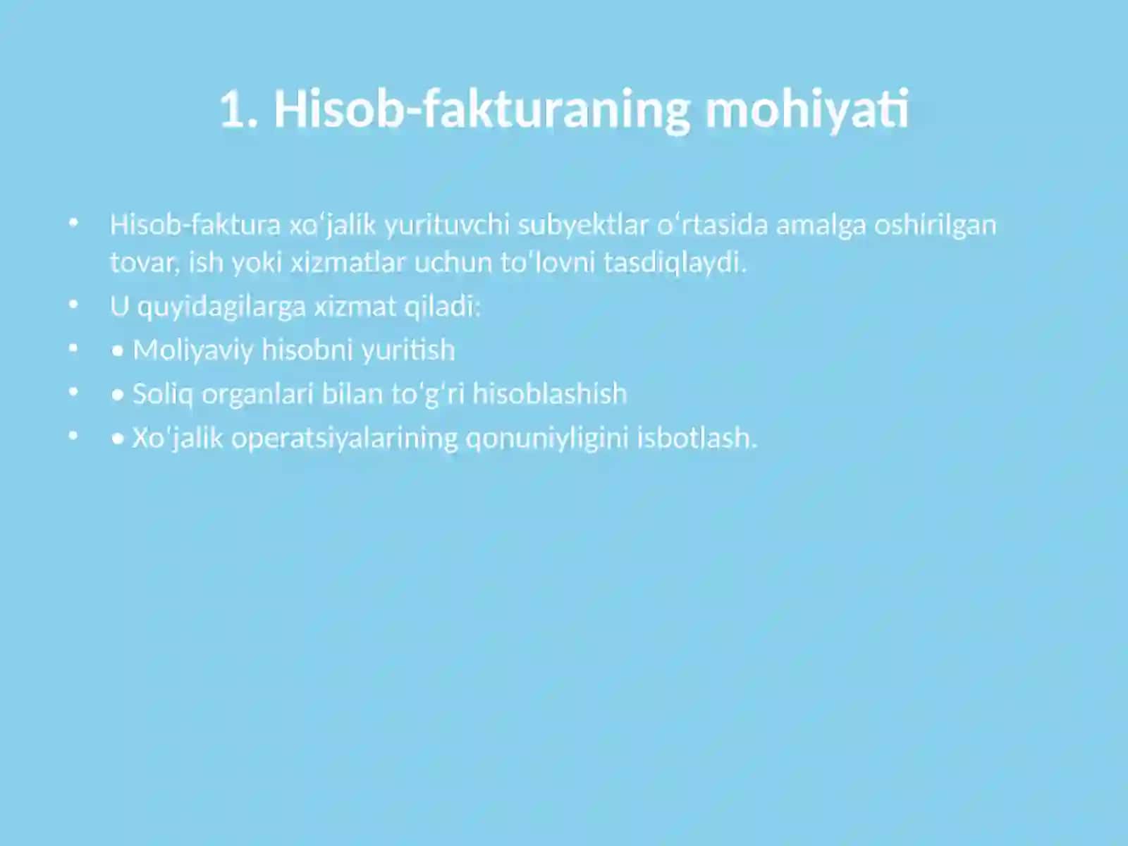 Hisob fakturalar yuritish tartibi 2