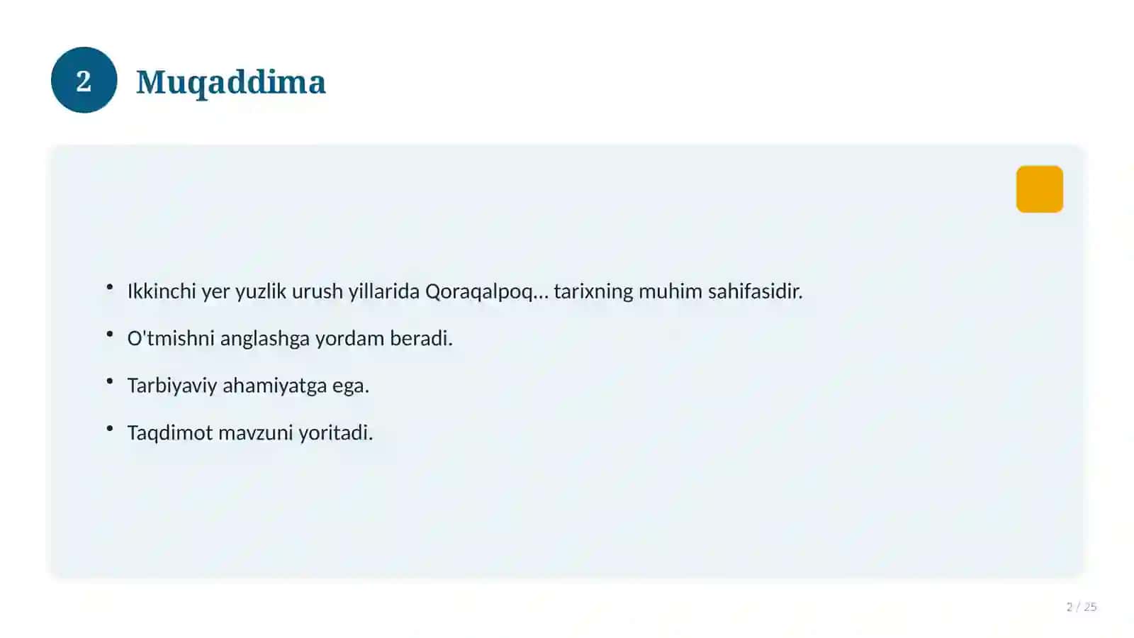 Ikkinchi yer yuzlik urush yillarida Qoraqalpoq xalqining fashizm ustidan erishilgan yutuqqa qo‘shilgan ulushi 2
