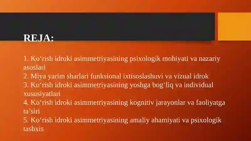 Ko'rish idroki asimmetriyasi 2